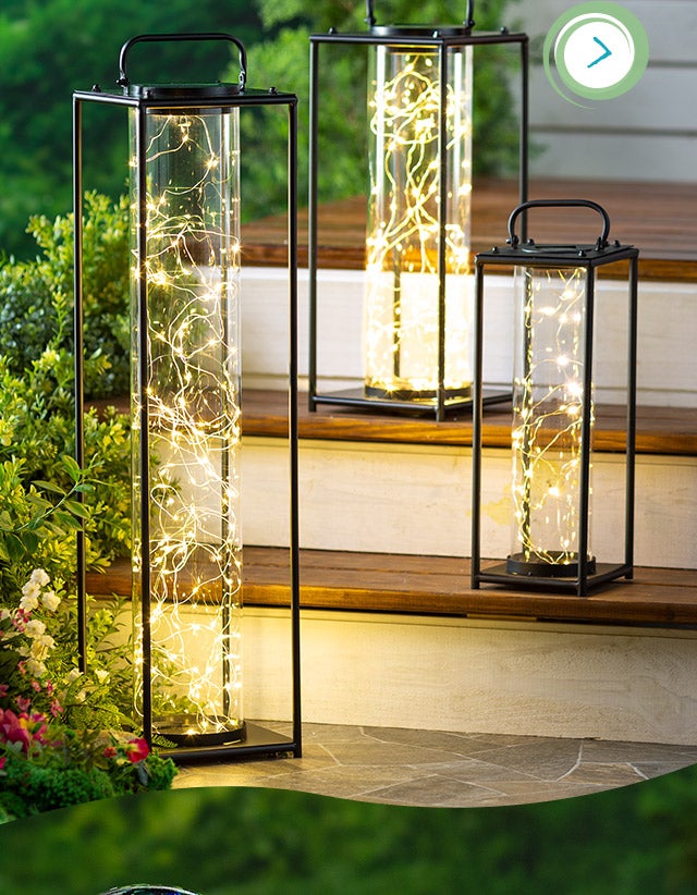 capture every bit of sunshine to help light up your nights

shop our collection of solar-powered lights and decorations
