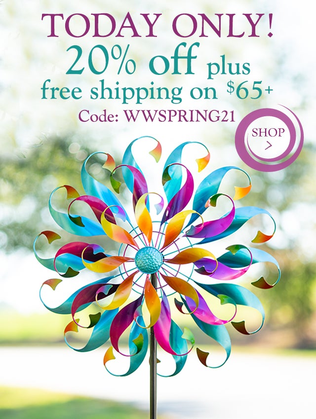 TODAY ONLY!
20% off
plus free shipping on $65+

code: WWSPRING21
