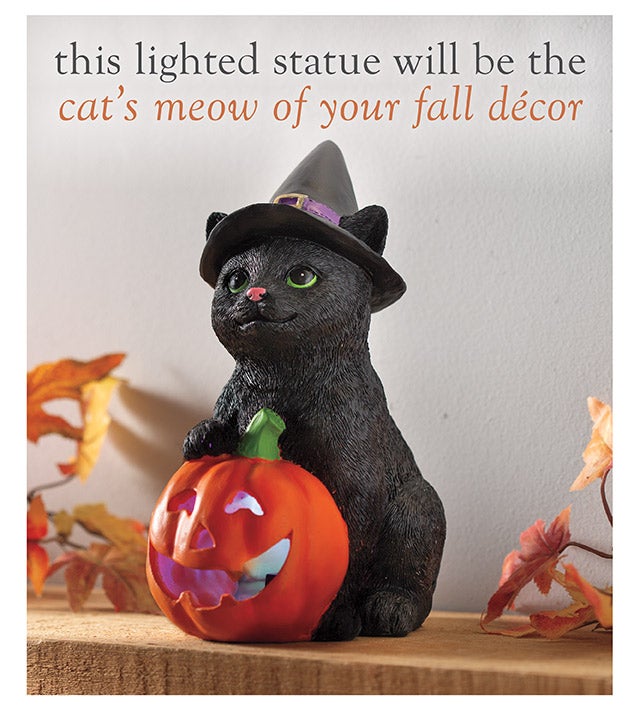 this lighted statue will be the cats meow of your fall dcor 