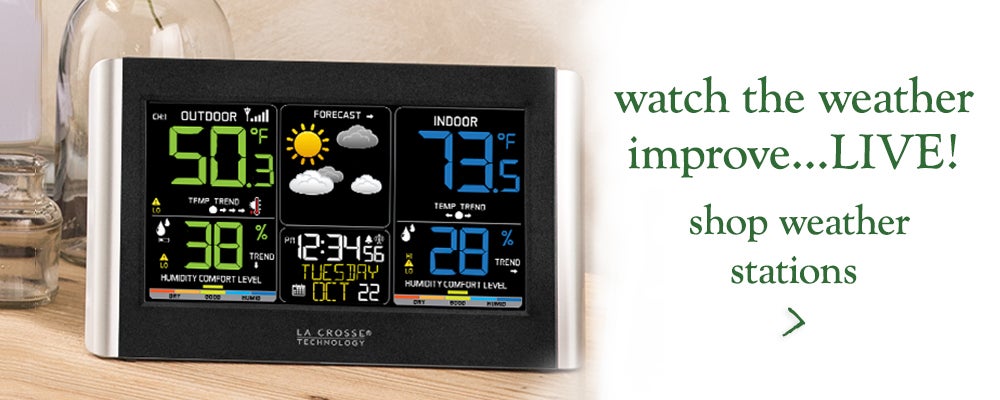 Image of Lacrosse Horizontal Weather Station. watch the weather improve...LIVE! shop weather stations