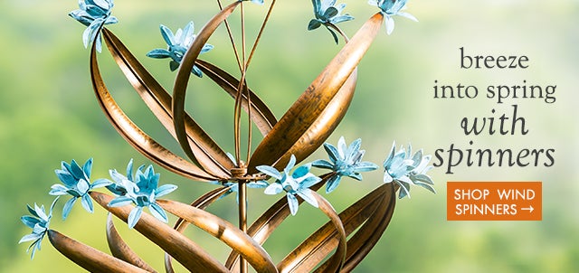 Image of top portion of Butterfly Wind Spinner. breeze into spring with spinners. SHOP WIND SPINNERS