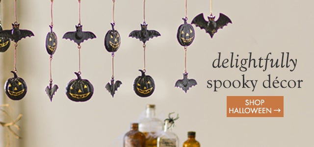 Image of Handcrafted Bats and Pumpkins Halloween Mobile