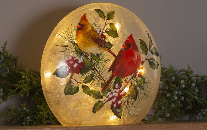 Winter Cardinal Light Table Decoration