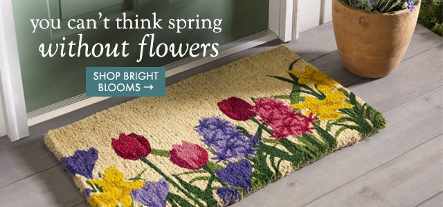 Image of Spring Flowers Coir Mat. you can't think spring without flowers.  SHOP BRIGHT BLOOMS