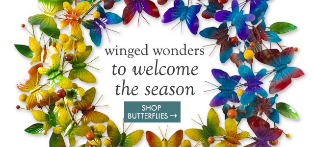 Image of Butterfly Wreath. Winged wonders to welcome the season SHOP BUTTERFLIES