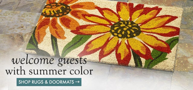 Image of Blanket Flower Coir Doormat. welcome guests with summer color SHOP RUGS & DOORMATS