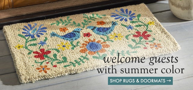 Image of Talavera-Inspired Indoor/Outdoor Coir Doormat. welcome guests with summer color SHOP RUGS & DOORMATS